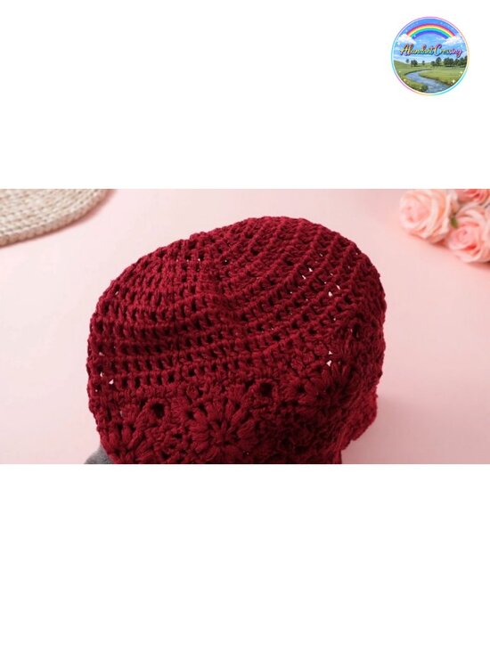 6-Pack Cotton Crochet Beanie for Women Slouchy Knit Hat Soft Breathable Floral main image 4